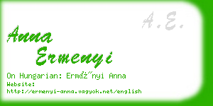 anna ermenyi business card